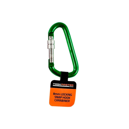 Taskmaster D Shape Locking Carabiner 8mm Aluminium Lightweight - Auzzistore