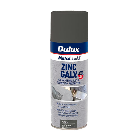 Dulux Metalshield Zinc Galv Spraypak 400g Grey - Anti-Corrosive Coating - Auzzistore