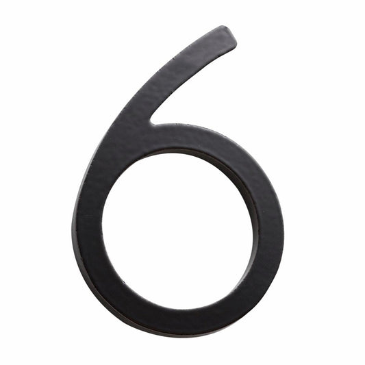 Sandleford House Number 6 - 75mm - Black - Galvanised Steel - Weather Resistant