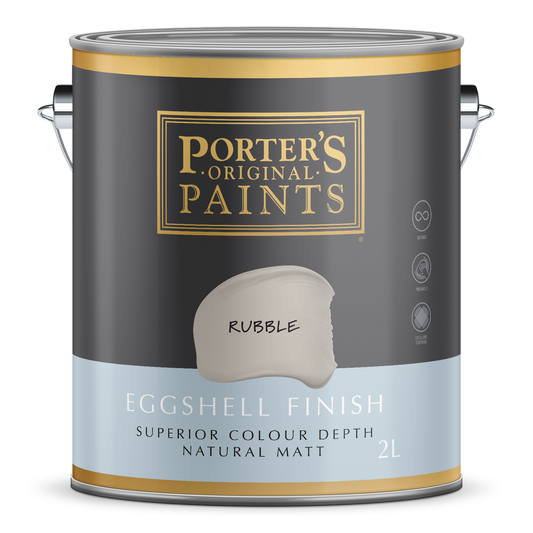 Porter S 2L Rubble Eggshell Finish Broadwall Washable Paint 2L - Auzzistore