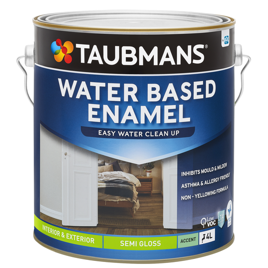 Taubmans 4L Accent Semi Gloss Water Based Enamel Paint - 4L - Durable Finish - Low VOC - Auzzistore
