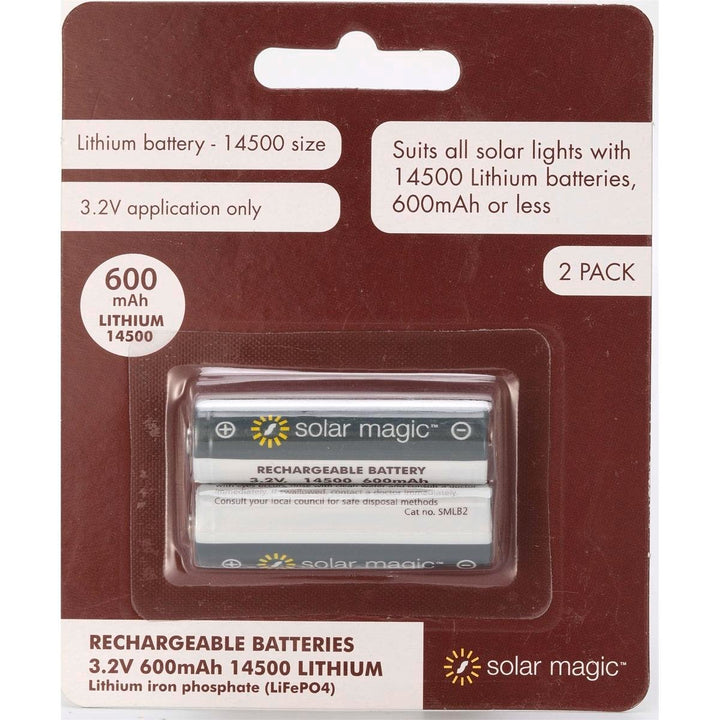 Sun Magic Battery Solar Magic 14500 Lithium 3.2V 600mAh Batteries 2 Pack – Auzzi Store