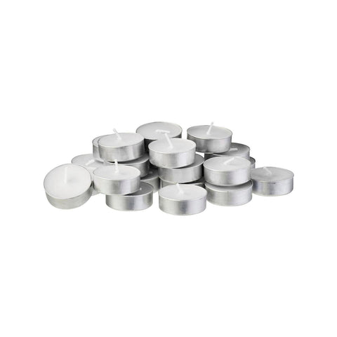 White Citronella Tealight Candle 50 Pack - 3 Hour Burn Time - White - Auzzistore