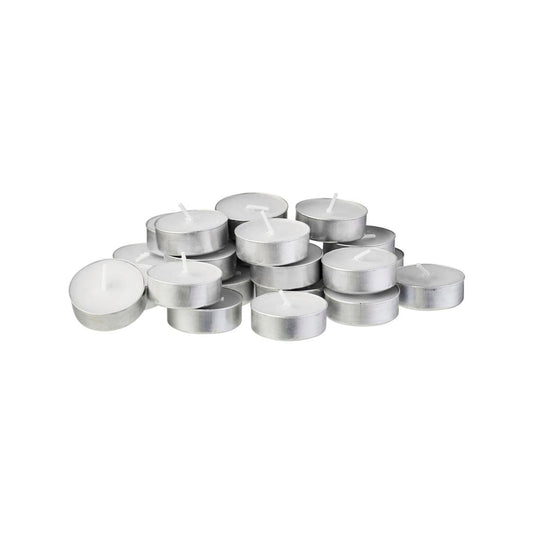 White Citronella Tealight Candle 50 Pack - 3 Hour Burn Time - White - Auzzistore