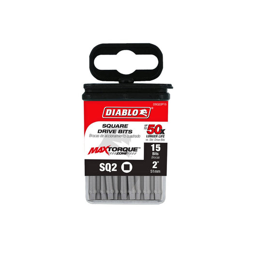 Diablo Power Bit SQ2 2" 15 Pack - Extreme Durability & Impact Resistance - Auzzistore