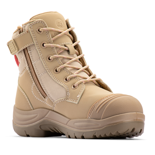 Bata Industrials Women’s Sand Luna Side Zip Safety Boot US 9 - Durable - Comfortable