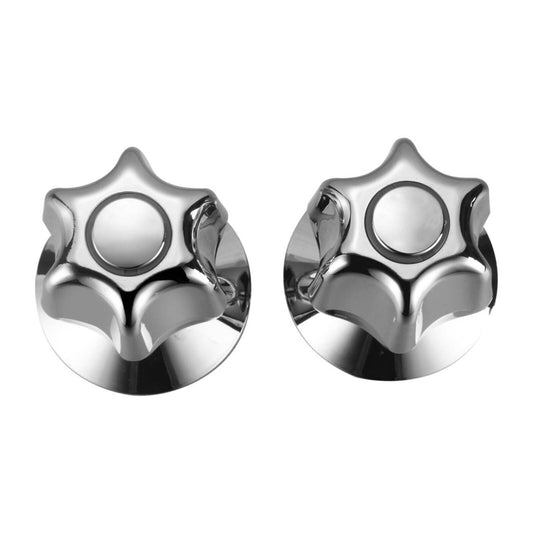 Shaw Mason Chrome Star Style Wall Top Assembly Pair - 65mm x 65mm x 107mm - Durable Plumbing Solution - Auzzistore