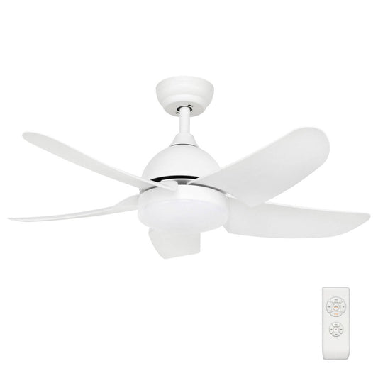 Brilliant 100cm Matt White Bellis AC Ceiling Fan - Remote Control - LED Light