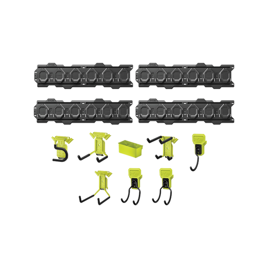 Ryobi Link 12 Piece Wall Kit - Modular Storage System - 838mm Rails - 94kg Capacity