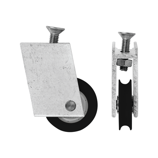 Rolltrak Adjustable Aluminium Carriage - 45mm x 54mm - Acetal Roller - Auzzistore