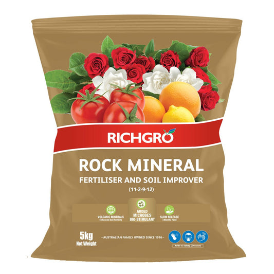 Richgro Rock Mineral Fertiliser - 5kg - Australian Volcanic Minerals - Soil Improver - Auzzistore