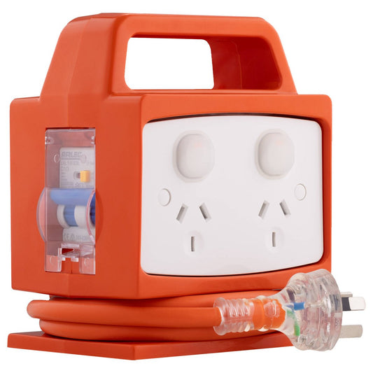 Arlec 4 Outlet Portable Power Block 130mm x 160mm - Safety Switch - Weatherproof