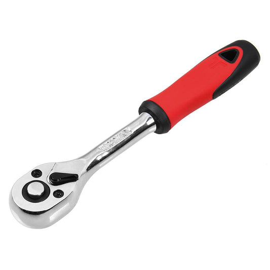 Trojan 1/4" Drive Ratchet with Grip - 72-Tooth Reversible Mechanism - Durable CR-MO