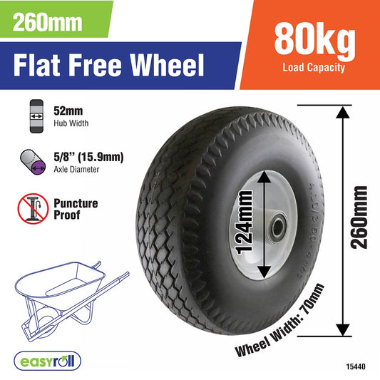 Easyroll Trolley Wheel - 3.5 x 4 - Solid Rubber - Puncture Proof – view 2 - Auzzistore
