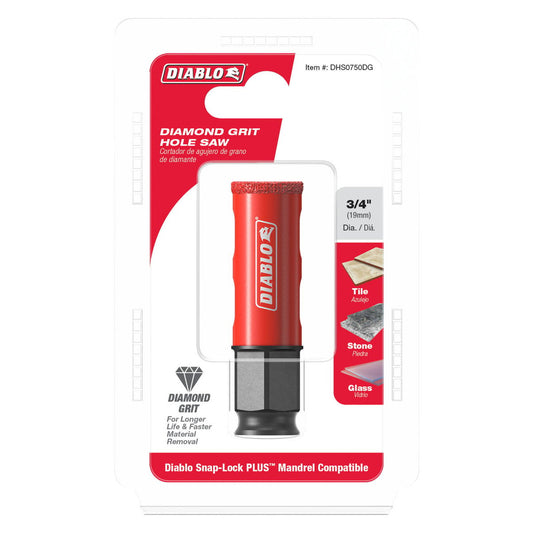Diablo 3 4" Diamond Grit Hole Saw - 76mm - Efficient Drilling in Tile, Glass - Auzzistore