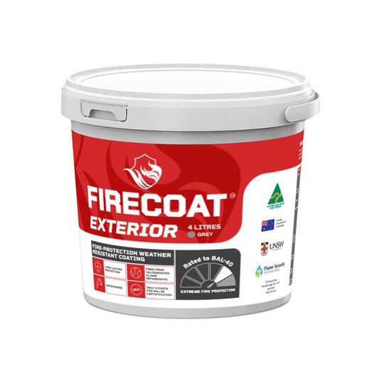 Firecoat 4L Grey Exterior Fire Retardant Undercoat - BAL-40 Rated - Fire Protection - Auzzistore