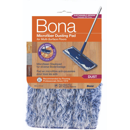 Bona Microfibre Dusting Pad - 400mm x 140mm - Blue - Effective Dusting