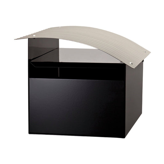 Sandleford Ripple Letterbox 210mm x 180mm x 290mm Galvanised Steel Black/Silver