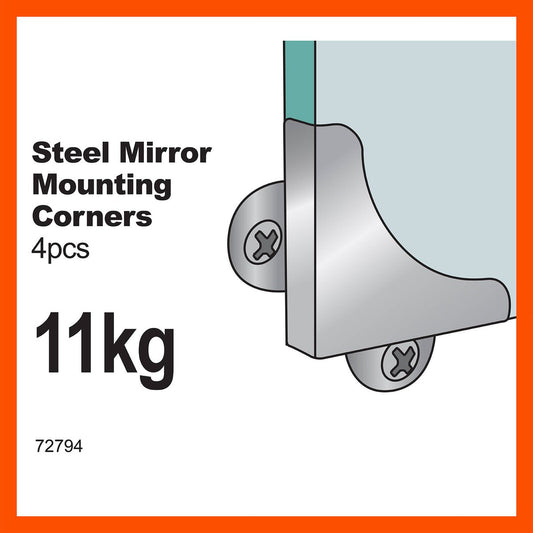 Everhang Mirror Mounting Corner Set 11kg Steel Secure Hold – view 2 - Auzzistore