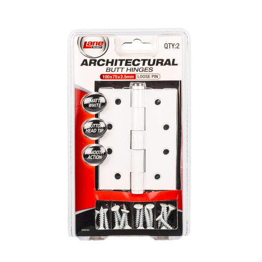 Lane Butt Hinge - 100mm x 75mm - Steel - Loose Pin - 2 Pack – view 2