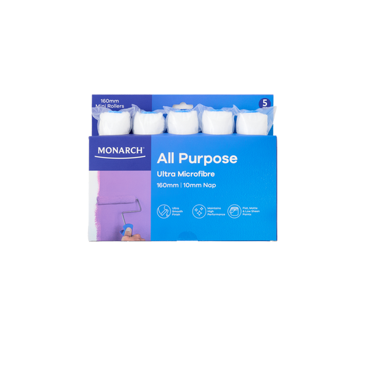 Monarch 160 Mini Rollers - 10mm Nap - 5 Pack - Ultra Microfibre - Blue