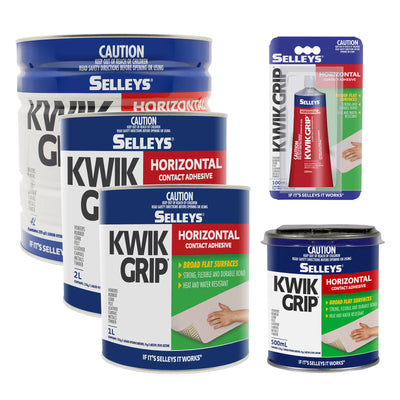 Selleys 2L Kwik Grip Horizontal Contact Adhesive - Solvent-Based - Heat Resistant - Instant Bond