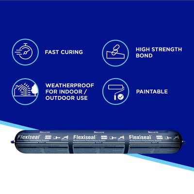 Selleys Flexiseal 600ml Grey Polyurethane Sealant - High-Strength - Weatherproof - Fast Curing