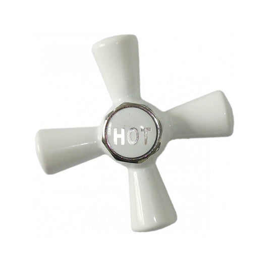 Shaw Mason White Easy Clean Cross Tap Handle Pair - 112mm x 179mm - Brass