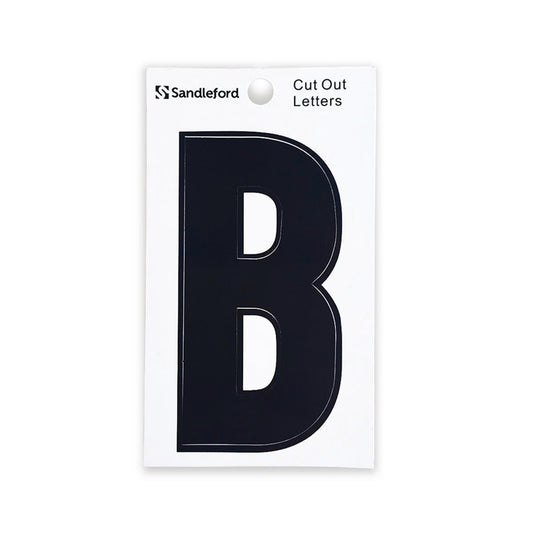 Sandleford 85mm Black Self Adhesive House Letter B - Polycarbonate - Weather Resistant