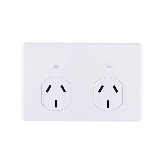 Deta x6 Series Auto Switch Double Power Point - 2 Sockets - 250V 10A - Polycarbonate - Auzzistore