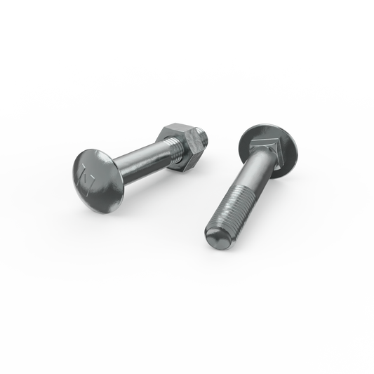 Zenith M10 x 65mm Zinc Plated Cup Head Bolt and Nut Each - Secure Fastening - Auzzistore