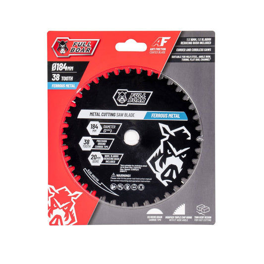 Full Boar Ferrous Metal Circular Saw Blade - 184mm 38t - Precision Cutting