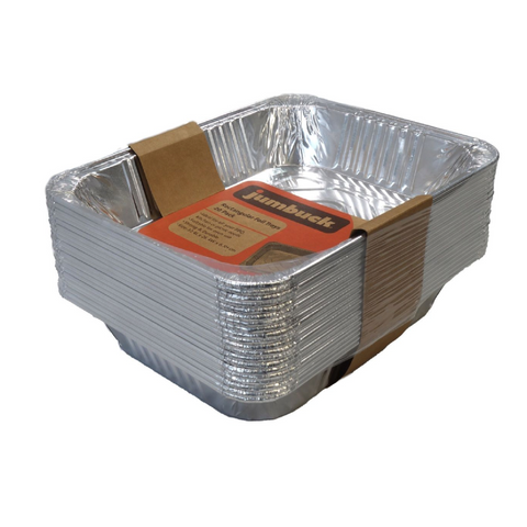 Jumbuck Rectangular Foil Trays - 20 Pack - 262mm x 140mm x 320mm - Durable, Lightweight - Auzzistore