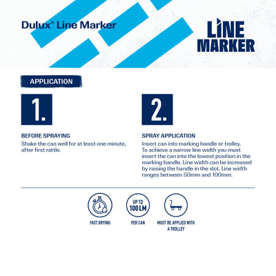 Dulux 500g Blue Spray Line Marker - 0.5L - Fast Drying, High Visibility