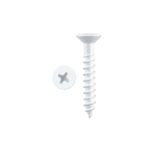 Pinnacle 4.0 x 25mm White Countersunk Timber Screw - Metal - 20 Pack - Auzzistore