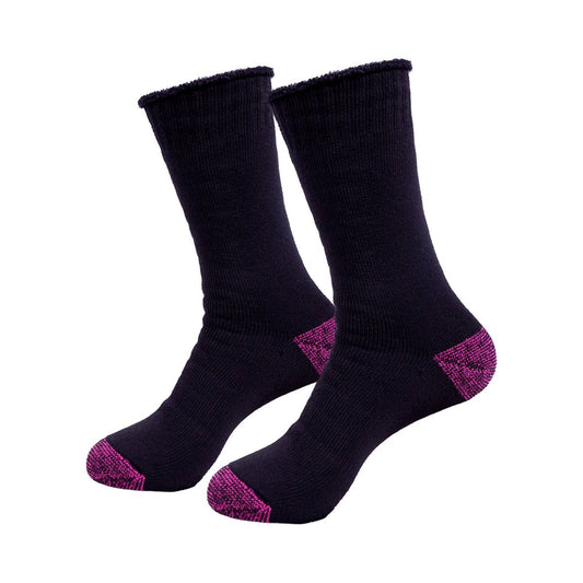 Tradie Women's Heavy Duty Cotton Crew Socks 2 Pack Size 5-8 - Multi - Comfort & Durability – view 2