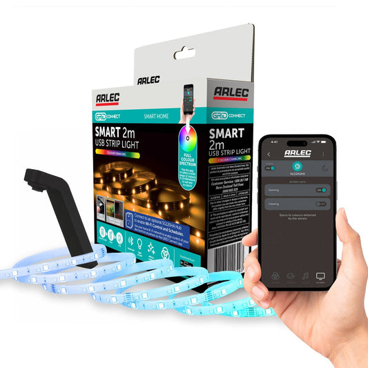 Arlec 2m Smart USB Strip Light - 30 LEDs - Wireless Control - Flexible Installation