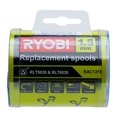 Ryobi Replacement Spools - 1.5mm - Twist Line - 3 Pack