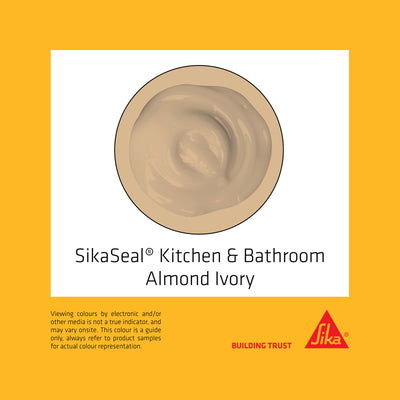 Sika Kitchen Bathroom Silicone Sealant 300ml Almond Ivory Mould Resistant