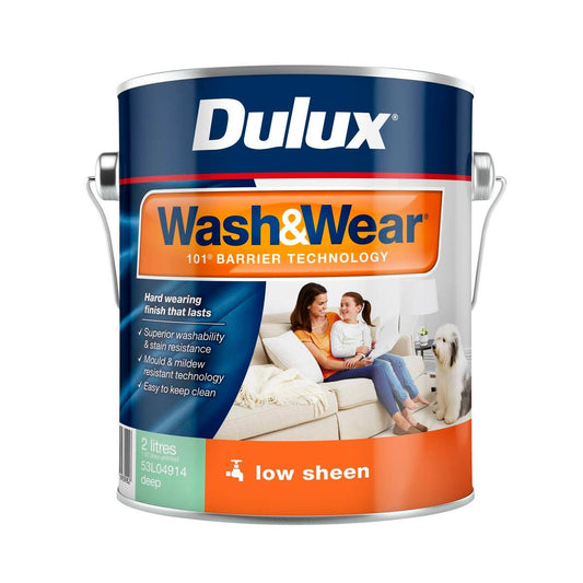 Dulux Wash Wear Interior Paint - 2L Deep Low Sheen - Washable & Stain Resistant - Auzzistore
