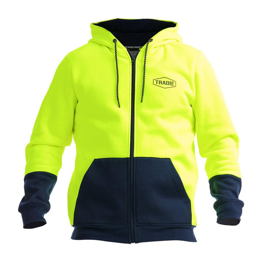 Tradie Yellow Hi Vis Hoodie Medium - High Visibility - Comfortable Fit