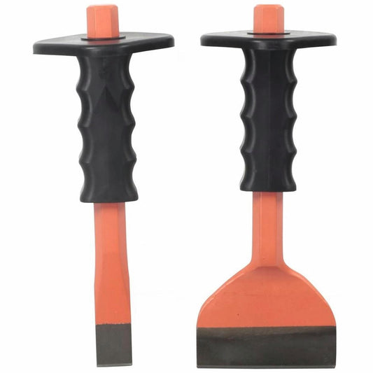 Craftright Cold Chisel Set - 25mm & 100mm - Hardened Steel - Plastic Handles - Auzzistore