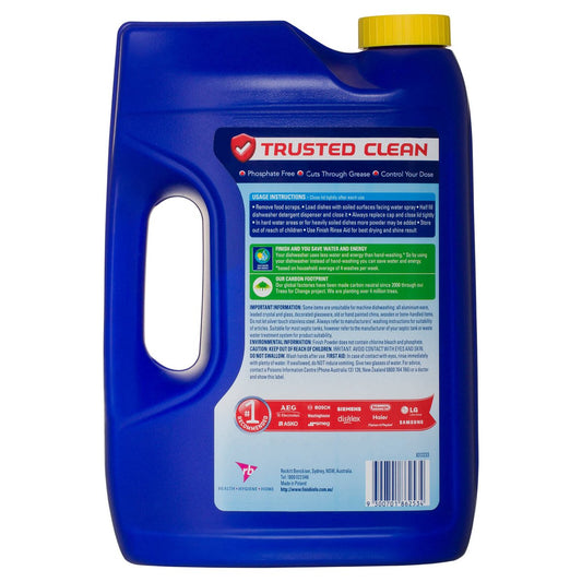 Finish 2kg Lemon Sparkle Concentrated Dishwashing Powder - 2x Concentrate - Phosphate-Free - Deep Cleaning – view 2