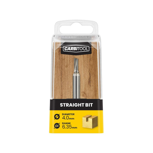 Carbitool 4.00MM TCT Straight Router Bit - Tungsten Carbide - Precision Cutting Tool - Auzzistore