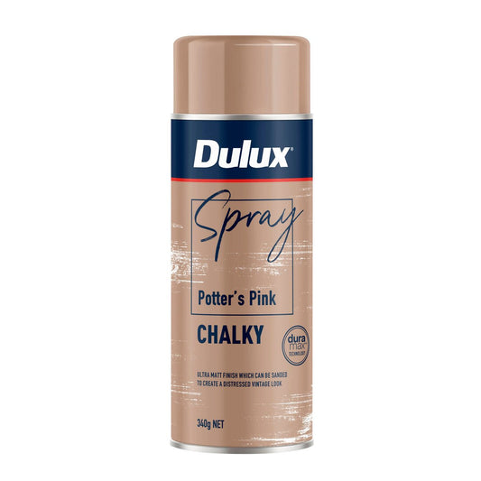 Dulux Spray Paint Chalky 340g Potters Pink - Fast Drying - Self-Priming - Auzzistore