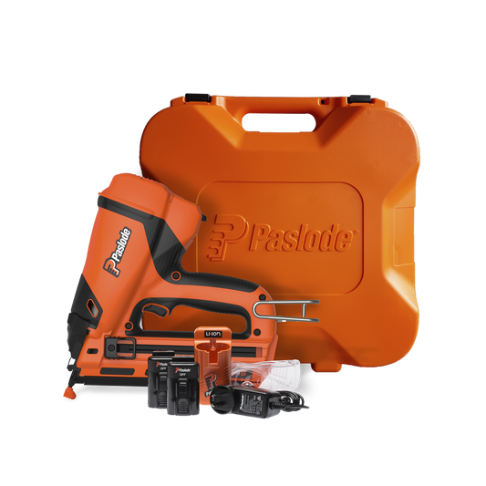 Paslode 16ga Trimmaster - 32-63mm - Cordless - Angled Bradder Kit - Auzzistore