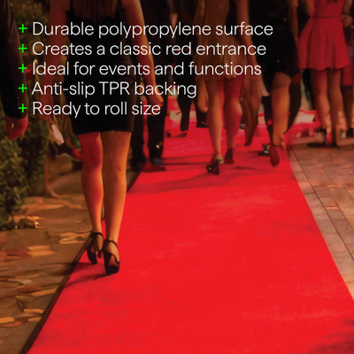 Matpro Event Runner Prepack - Red 1x3m Polypropylene Carpet