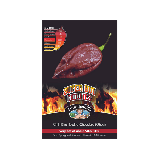 Mr Fothergill S Chilli Bhut Jolokia Chocolate Ghost Seeds - 20 Pack - 900,000 SHU - Auzzistore