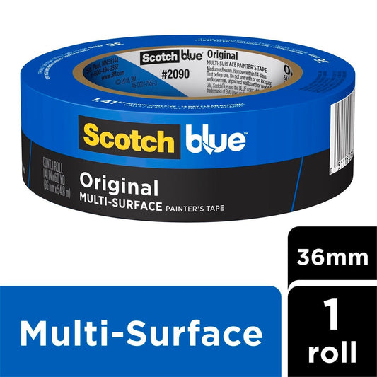 Scotchblue 36mm x 55m Multi Surface Painter's Masking Tape - Clean Removal - UV Resistant - Medium Adhesive – view 2 - Auzzistore
