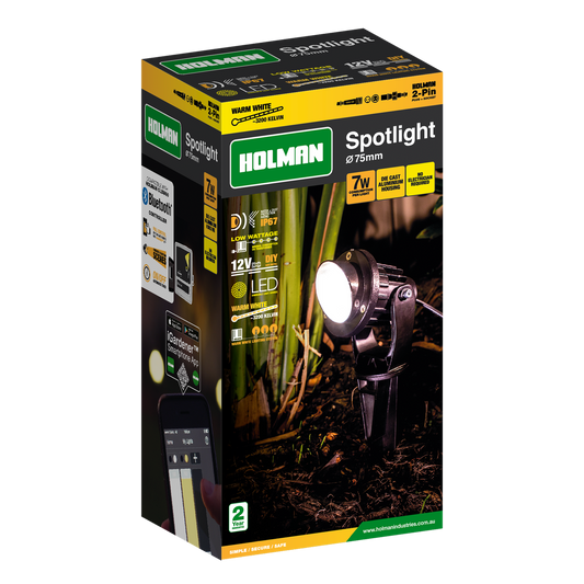 Holman 75mm Warm White Spotlight - 7W - Waterproof - DIY Friendly – view 2